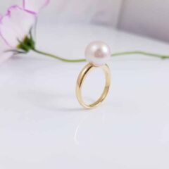 18k gouden ring met parel