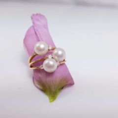 geelgouden parelring