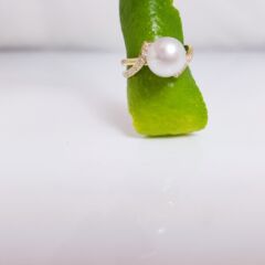 geelgouden parelring