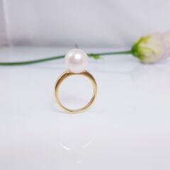 geelgouden parelring