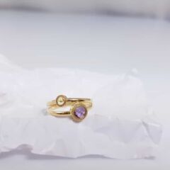 dubbele ring met amethist en peridot